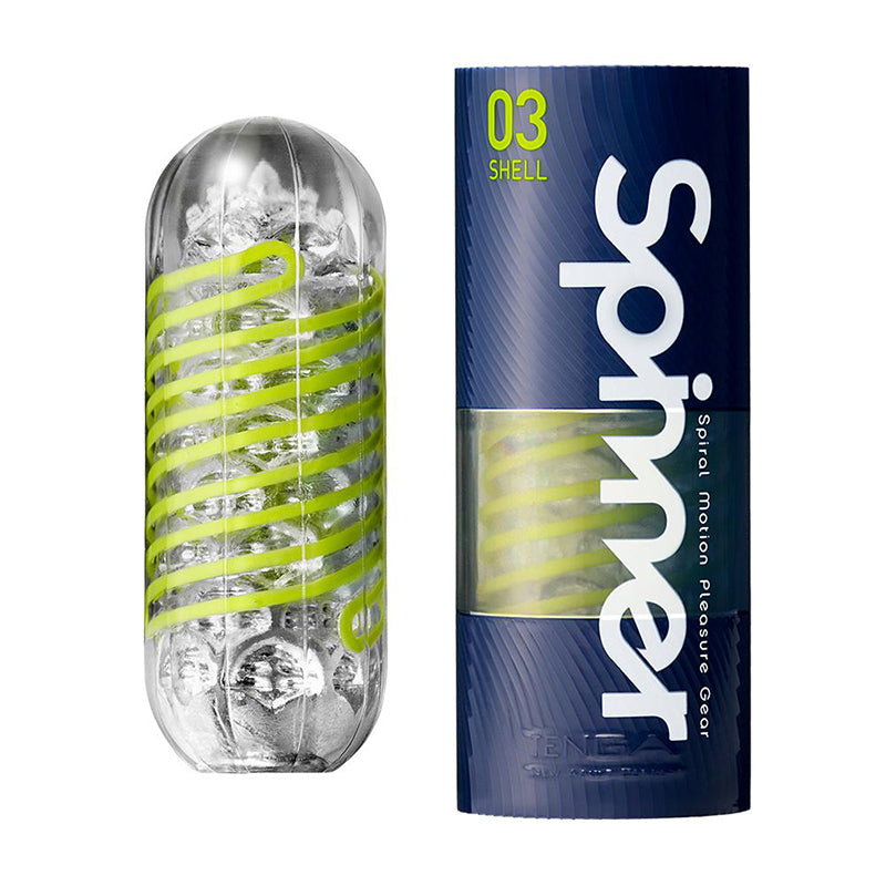 Tenga Spinner 03 Shell Male Masturbator with Spiral Motion - Green