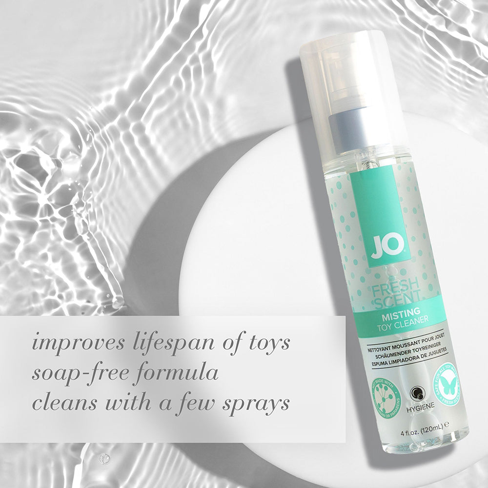 JO Misting Toy Cleaner 4 oz. – Gentle Liquid Cleaner with Fresh Scent