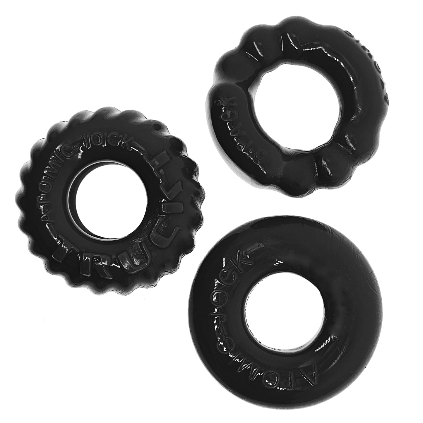Oxballs Bonemaker 3-Pack Cock Rings - Black - Stretchy and Comfortable