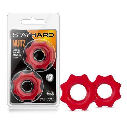 Blush Stay Hard Nutz Cock Ring – Red