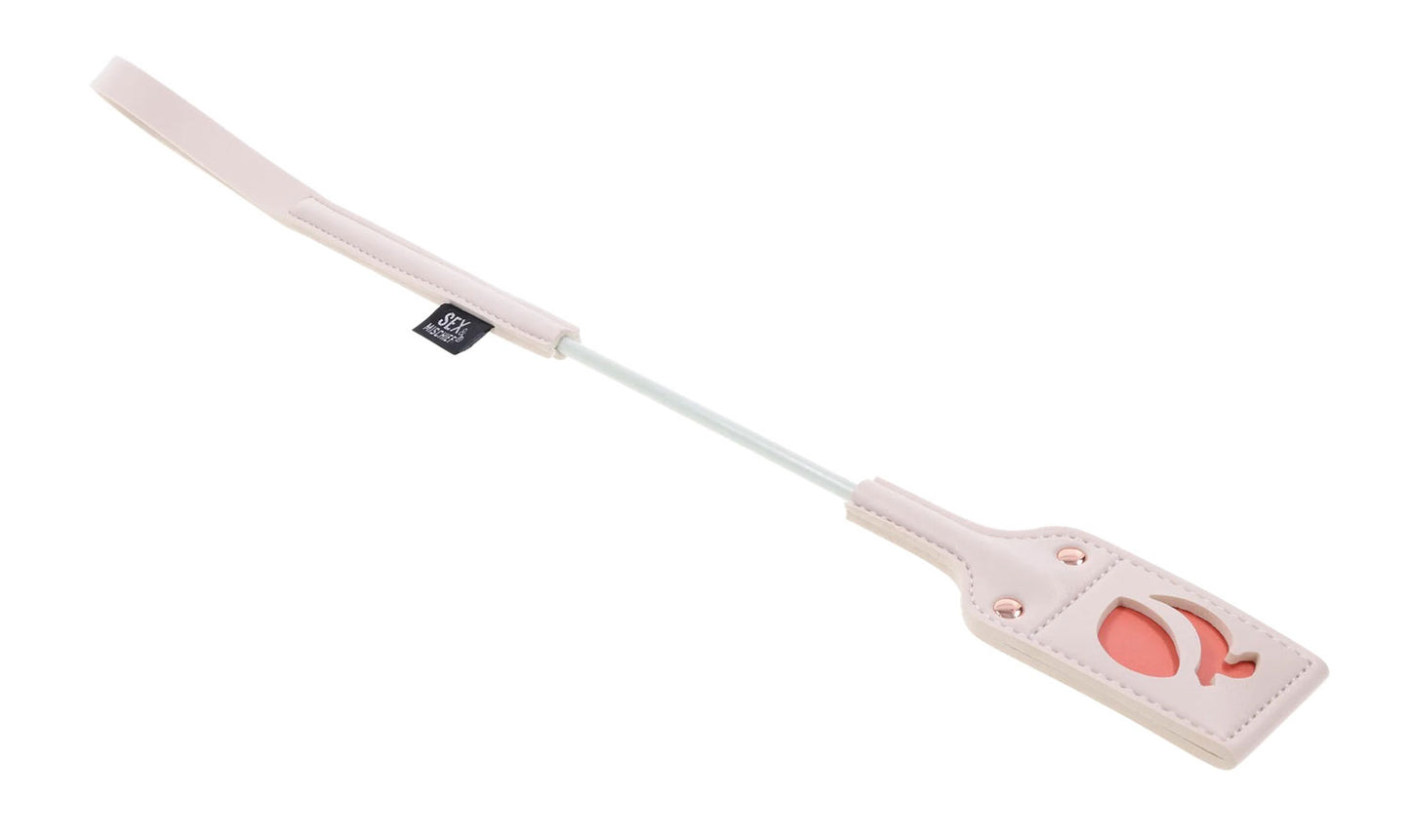 Sportsheets Peaches N Creame Impressions Crop – White – 21 inch Riding Crop with Peach Cutout