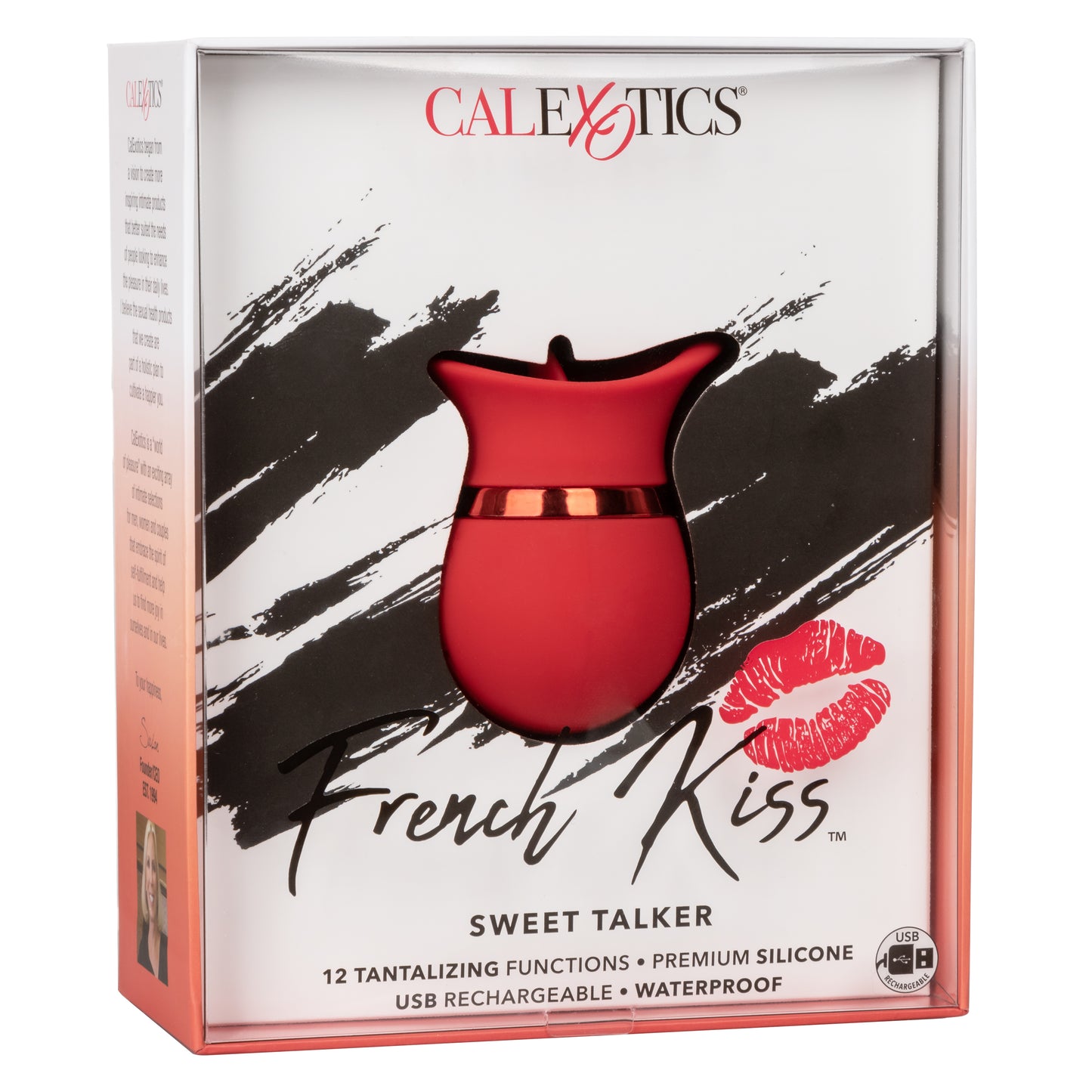 CalExotics French Kiss Sweet Talker Mini Massager with 12 Functions - Red
