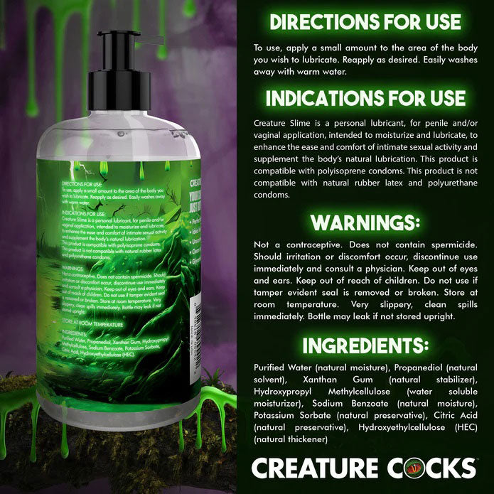 Creature Slime Water Based Lubricant 16oz – Clear