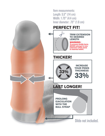 Pipedream Fantasy X-Tensions Real Feel Enhancer - Beige - Customizable Sleeve