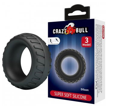 Dilson Cockring Super Soft Silicone Ring - Waterproof - Black