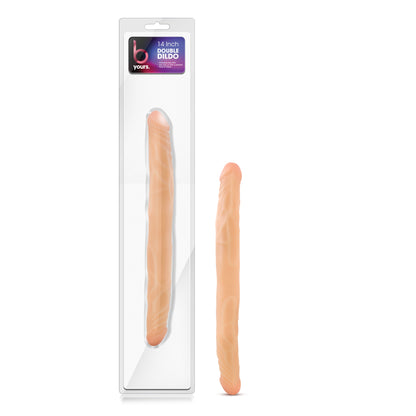 B Yours 14 Inch Double Dildo - Realistic Beige Double Ended Dildo