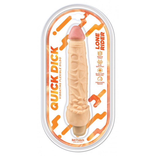 Lone Rider Quick Dick Vibrating Flex Dildo – 6 Inch – Beige