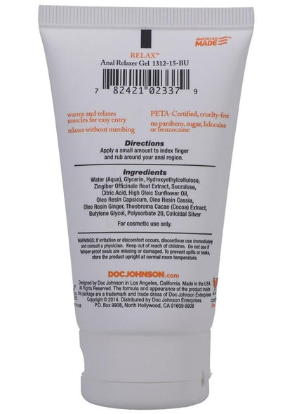 Doc Johnson Relax Anal Relaxer - 2 Oz. - Water-Based Formula