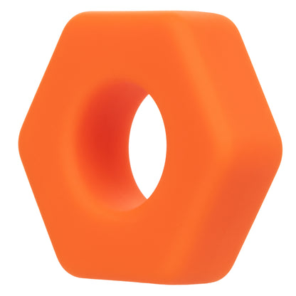 Alpha Liquid Silicone Prolong Sexagon Ring - Orange - Waterproof Enhancer