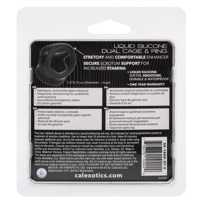 CalExotics Alpha Liquid Silicone Dual Cage and Ring - Black