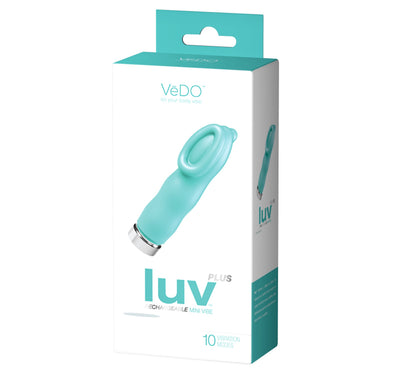 VeDO Luv Plus Rechargeable Mini Vibe - Tease Me Turquoise - Multi-Function Waterproof