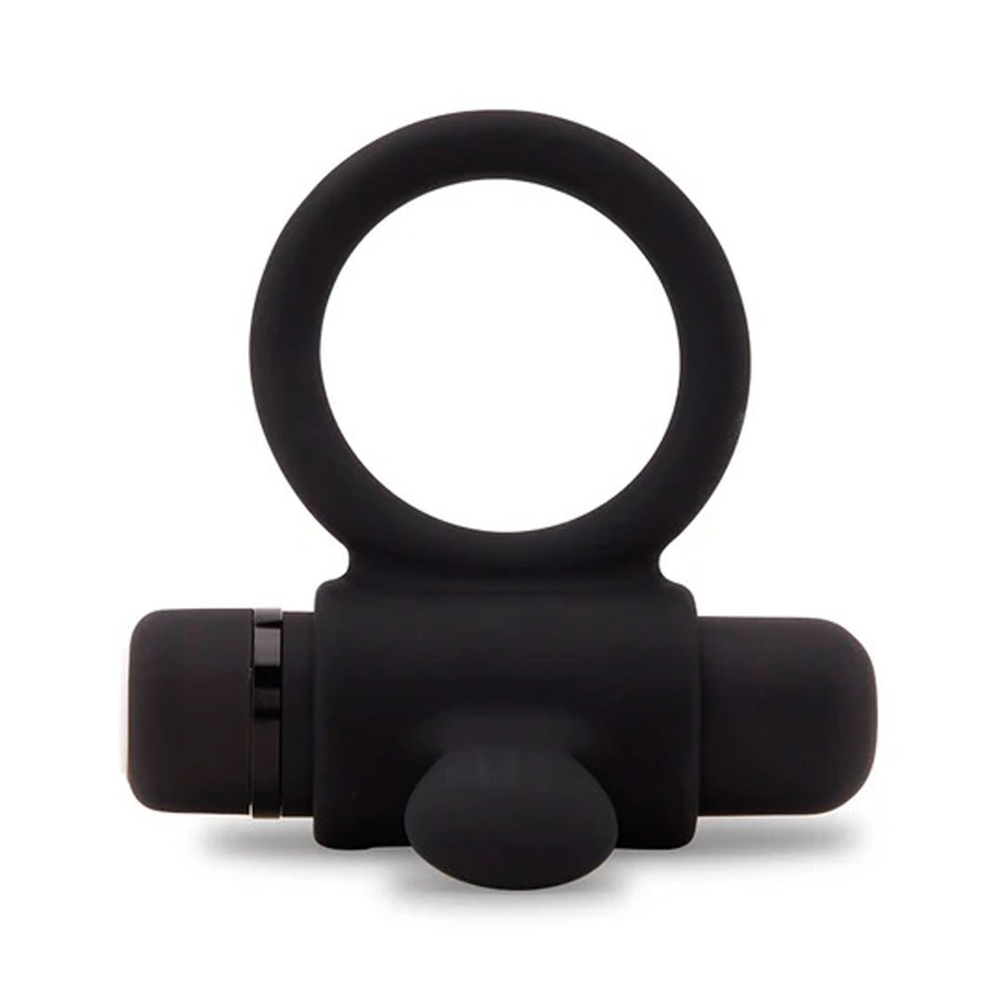 Nu Sensuelle Silicone Bullet Ring - Ergonomic Vibrator and Ring Combo - Black