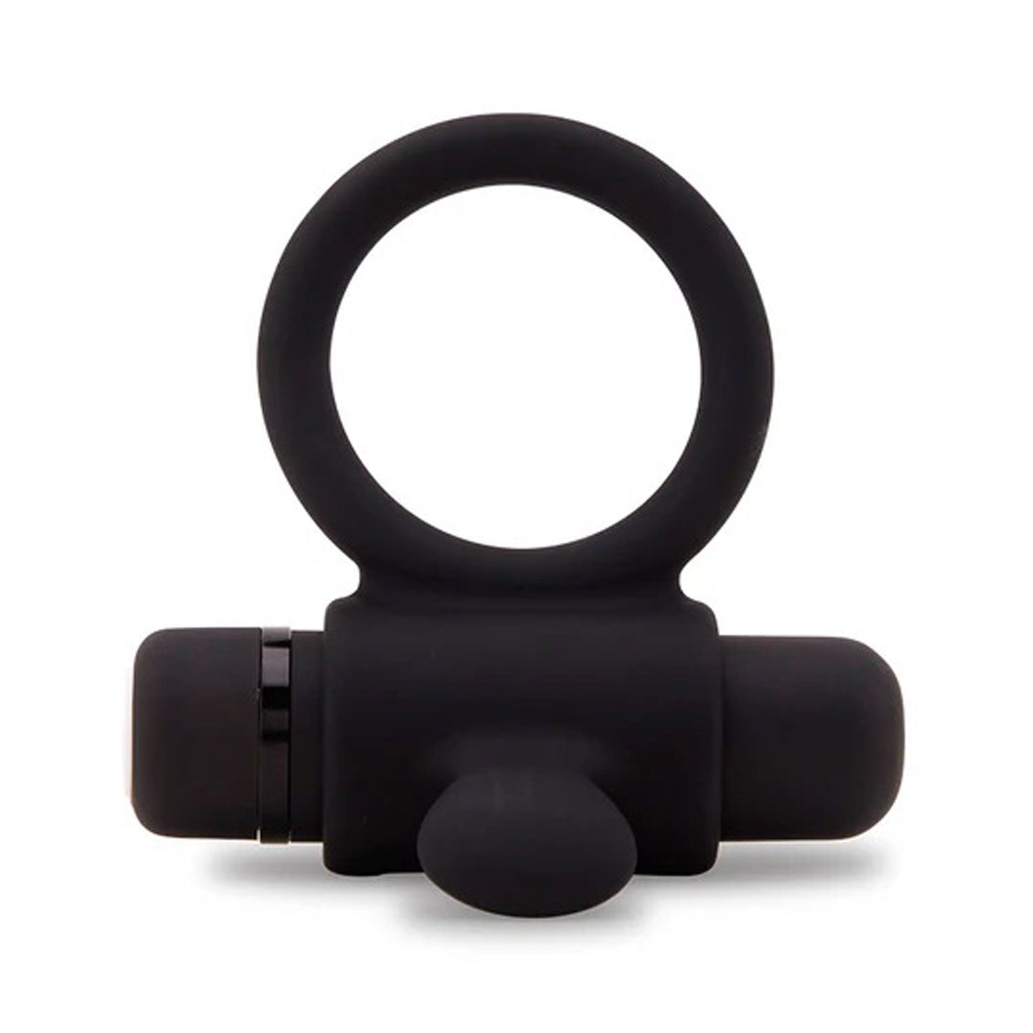 Nu Sensuelle Silicone Bullet Ring - Ergonomic Vibrator and Ring Combo - Black