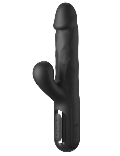 Pipedream Sonix Silicone Thruster - Black Rabbit Style Vibrating Massager with Thrusting Function