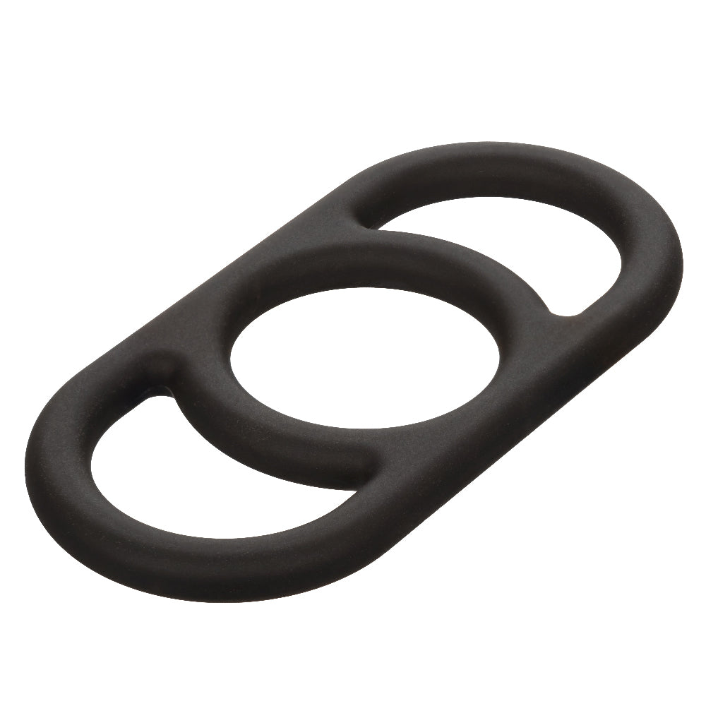 CalExotics Alpha Liquid Silicone Commander Ring - Black - Waterproof Enhancer