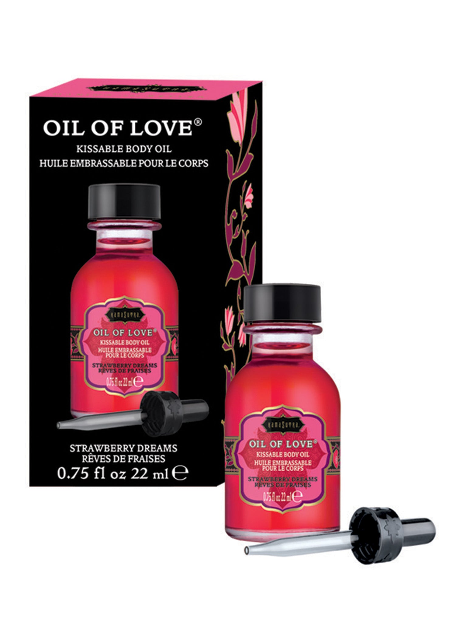 Kama Sutra Oil of Love - Strawberry Dreams - Kissable Foreplay Oil - 0.75 Fl. Oz.