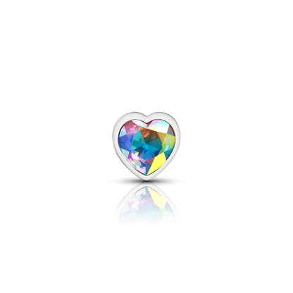 Cheeky Charms Clear Iridescent Heart Gem Small Metal Anal Plug