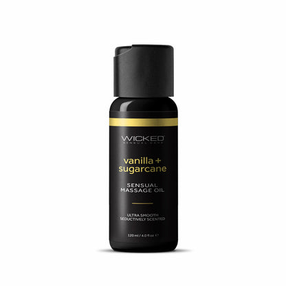 Wicked Sensual Care Vanilla + Sugarcane Massage Oil 4oz - Nourishing Blend