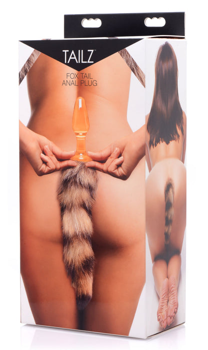 XR Brands Fox Tail Anal Plug – Body Safe, Phthalate Free, Orange