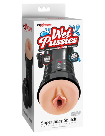 Pipedream Wet Pussies Super Juicy Snatch Self-Lubricating Stroker – Light Beige