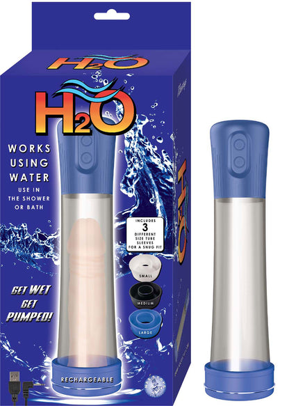 Nasstoys H2O Water Penis Pump - Blue - Rechargeable and Waterproof