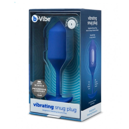 b-Vibe Snug Plug 4 Rechargeable Weighted Silicone Anal Plug – Navy