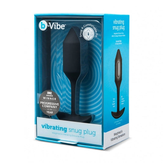 b-Vibe Snug Plug 4 Rechargeable Weighted Silicone Anal Plug - Black