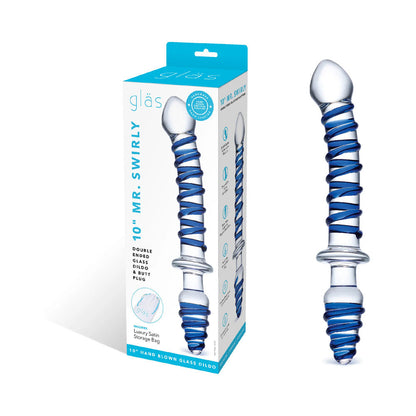 Electric Eel Mr. Swirly Double Ended Glass Dildo & Butt Plug - Clear