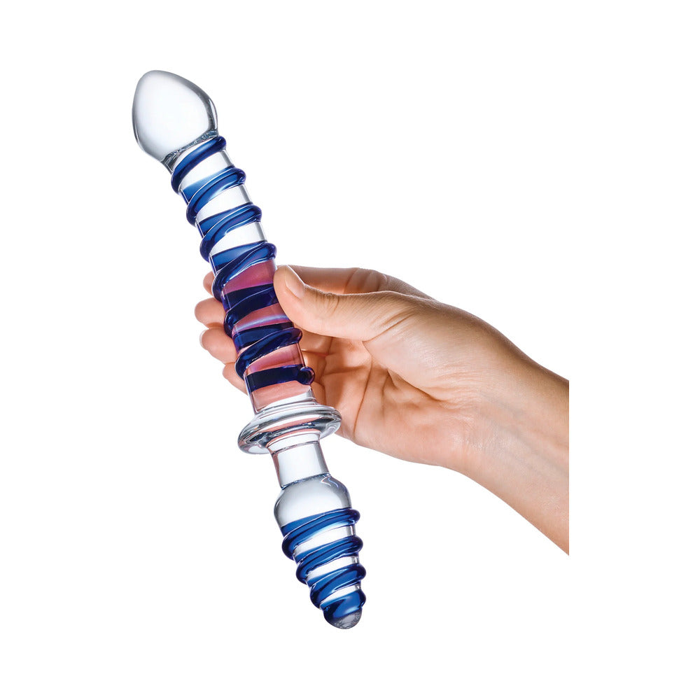 Electric Eel Mr. Swirly Double Ended Glass Dildo & Butt Plug - Clear
