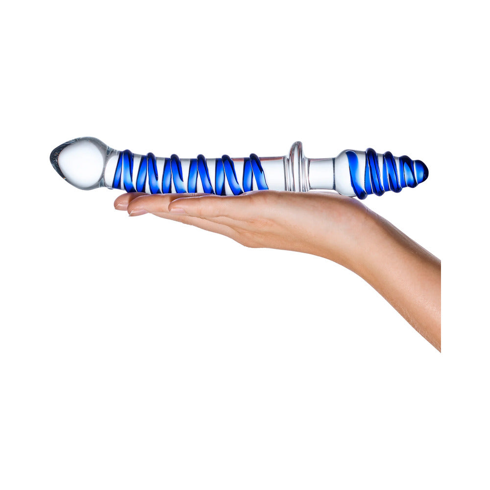 Electric Eel Mr. Swirly Double Ended Glass Dildo & Butt Plug - Clear