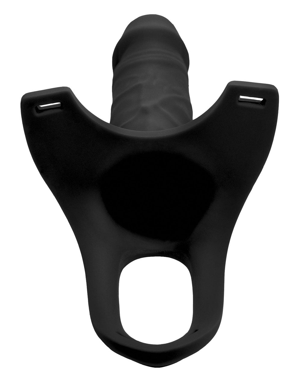 XR Brands Hollow Silicone Dildo Strap-on with Realistic Veins - Black