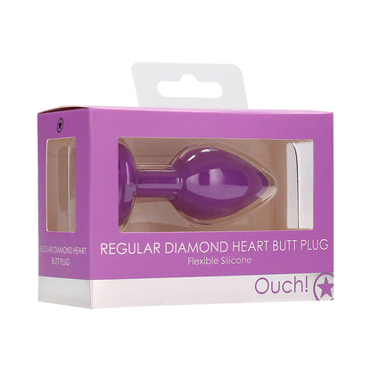Ouch! Diamond Heart Butt Plug - Regular - Purple