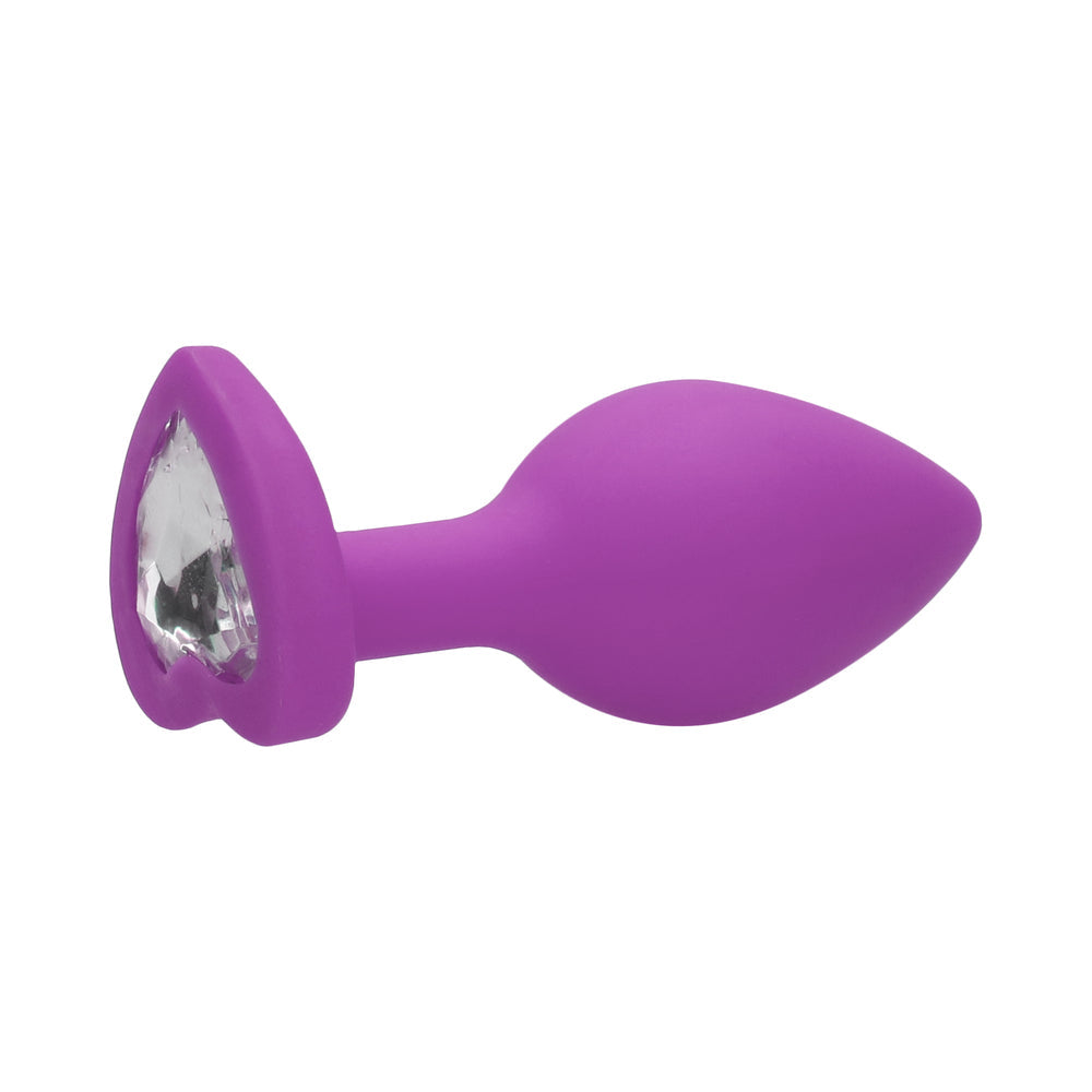 Ouch! Diamond Heart Butt Plug - Regular - Purple
