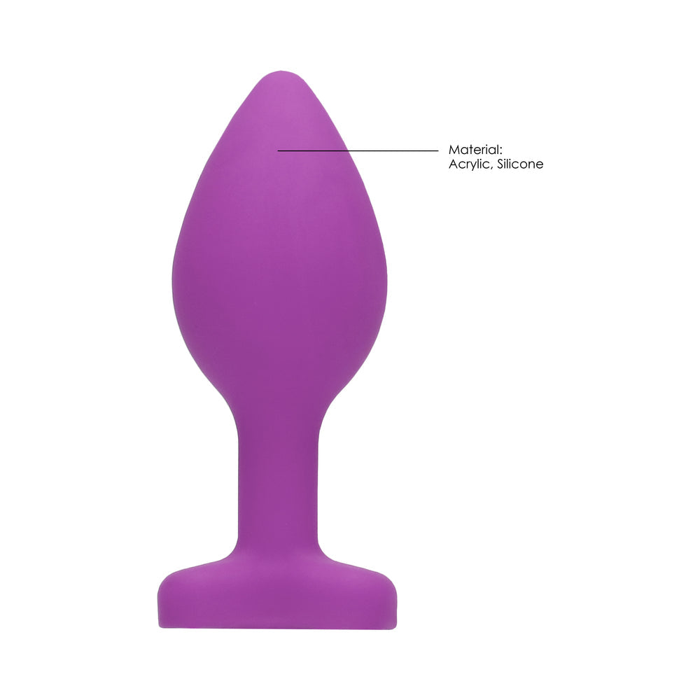 Ouch! Diamond Heart Butt Plug - Regular - Purple