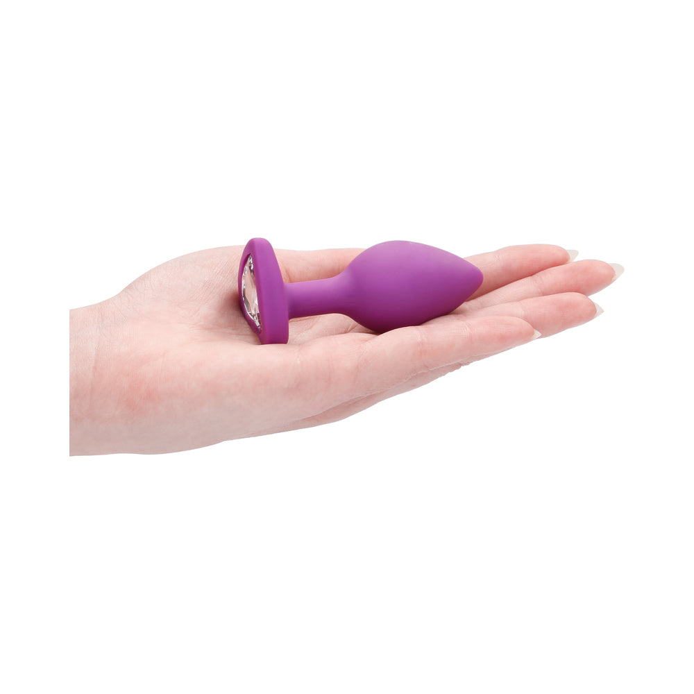 Ouch! Diamond Heart Butt Plug - Regular - Purple