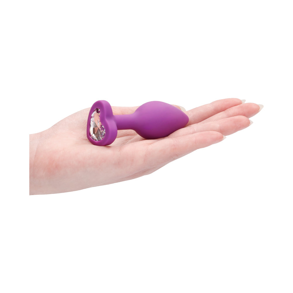 Ouch! Diamond Heart Butt Plug - Regular - Purple