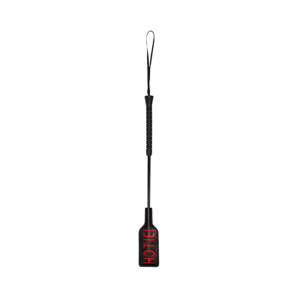Ouch! BITCH Crop - Rectangular Shaped Whip - Black