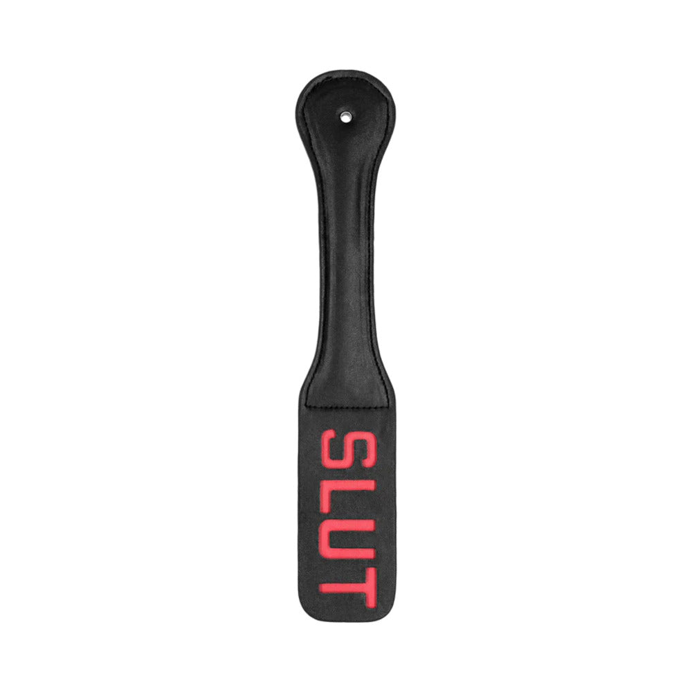 Ouch! Slut Paddle – Black Faux Leather Paddle for Impact Play