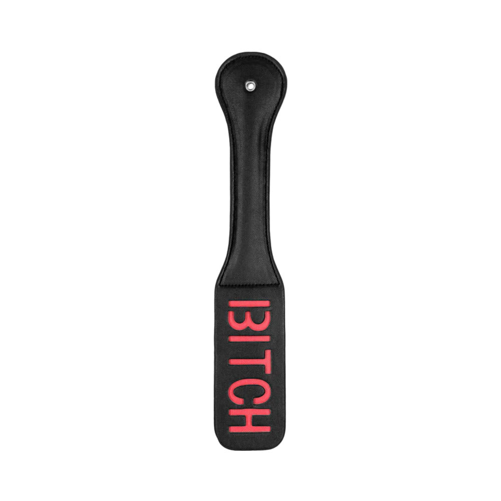 Ouch! BITCH Paddle – Black Faux Leather Impact Tool