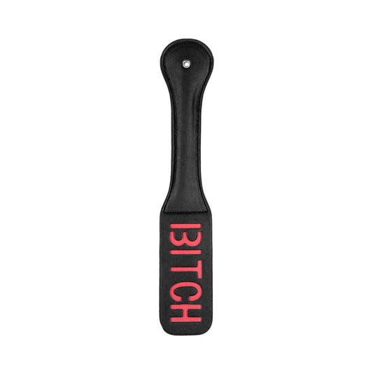 Ouch! BITCH Paddle – Black Faux Leather Impact Tool