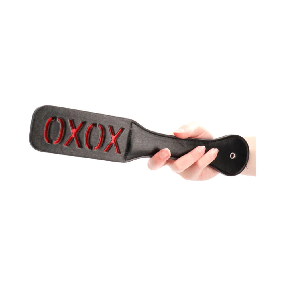 Ouch! XOXO Paddle - Black - Stitched Leather