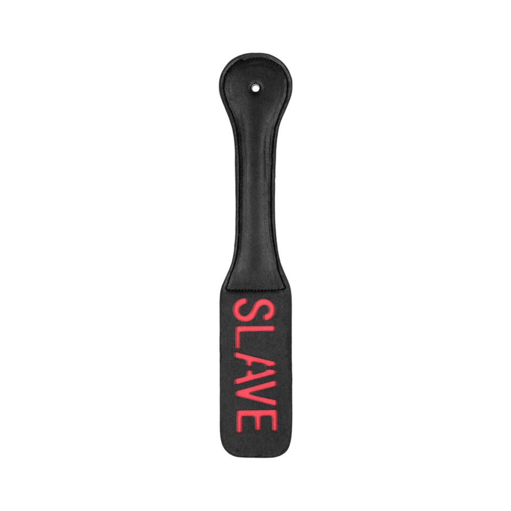 Ouch! Slave Paddle - Black - Faux Leather