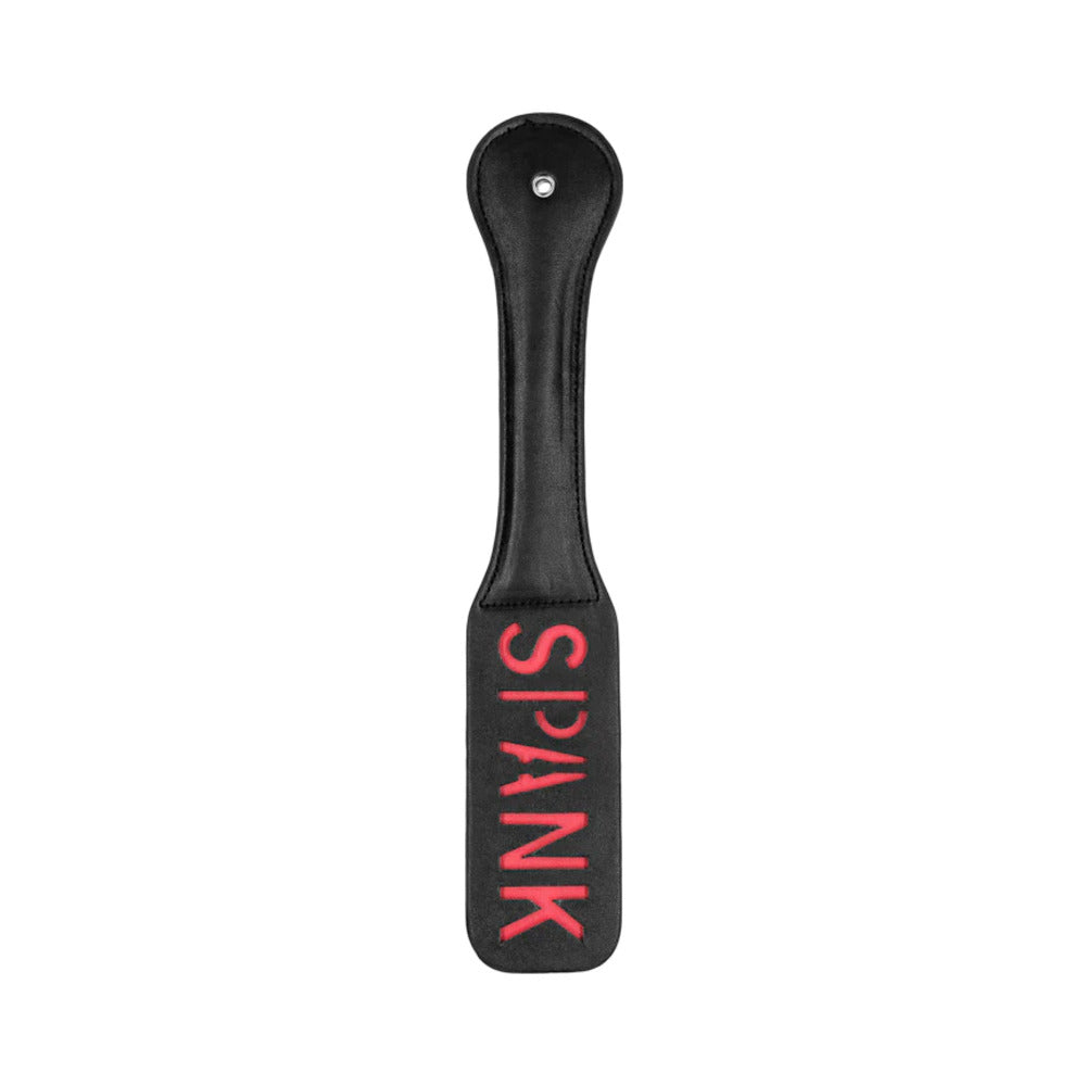 Ouch! Spank Paddle - Black - Flexible Faux Leather Design
