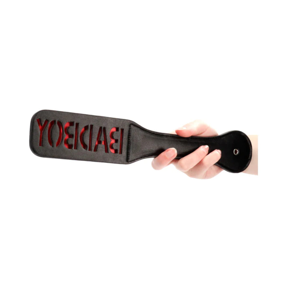 Ouch! Bad Boy Paddle – Black Faux Leather Spanking Paddle