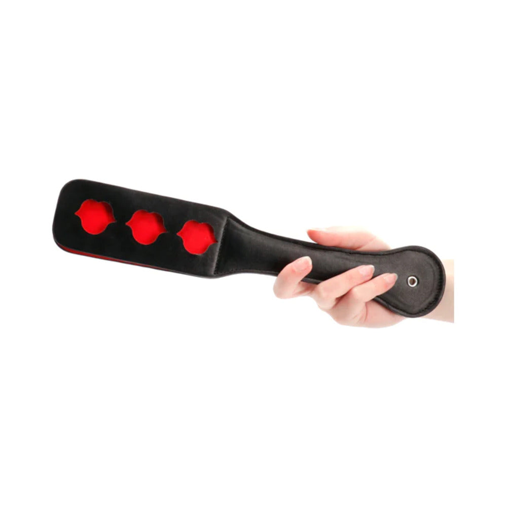 Ouch! Paddle LIPS Black - Faux Leather Paddle
