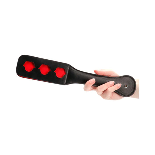 Ouch! Paddle LIPS Black - Faux Leather Paddle