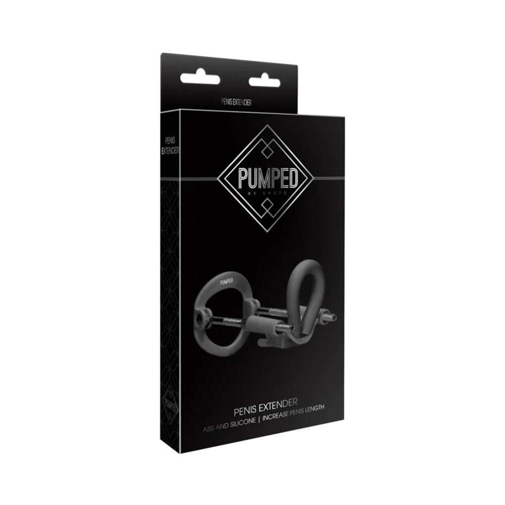 Pumped Penis Extender - Black - Silicone Device for Length and Girth Enhancement
