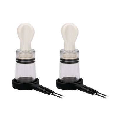 Shots ElectroShock Remote-Controlled E-Stimulation Nipple Suckers – White
