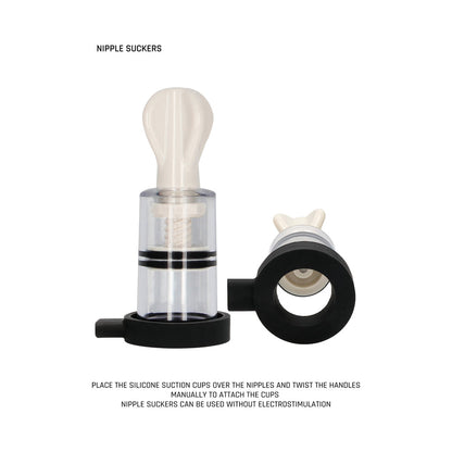Shots ElectroShock Remote-Controlled E-Stimulation Nipple Suckers – White