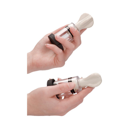 Shots ElectroShock Remote-Controlled E-Stimulation Nipple Suckers – White